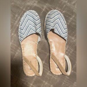 Stylish Blue and White Espadrille Flats